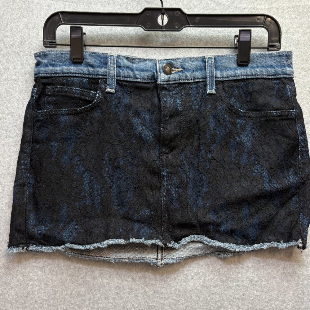JOE'S Denim Skirt Mini Blue/Black Lace Size 27